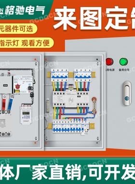 双电源自动转换开关配电箱切换箱220v2P4P380v市电指示灯发电机箱