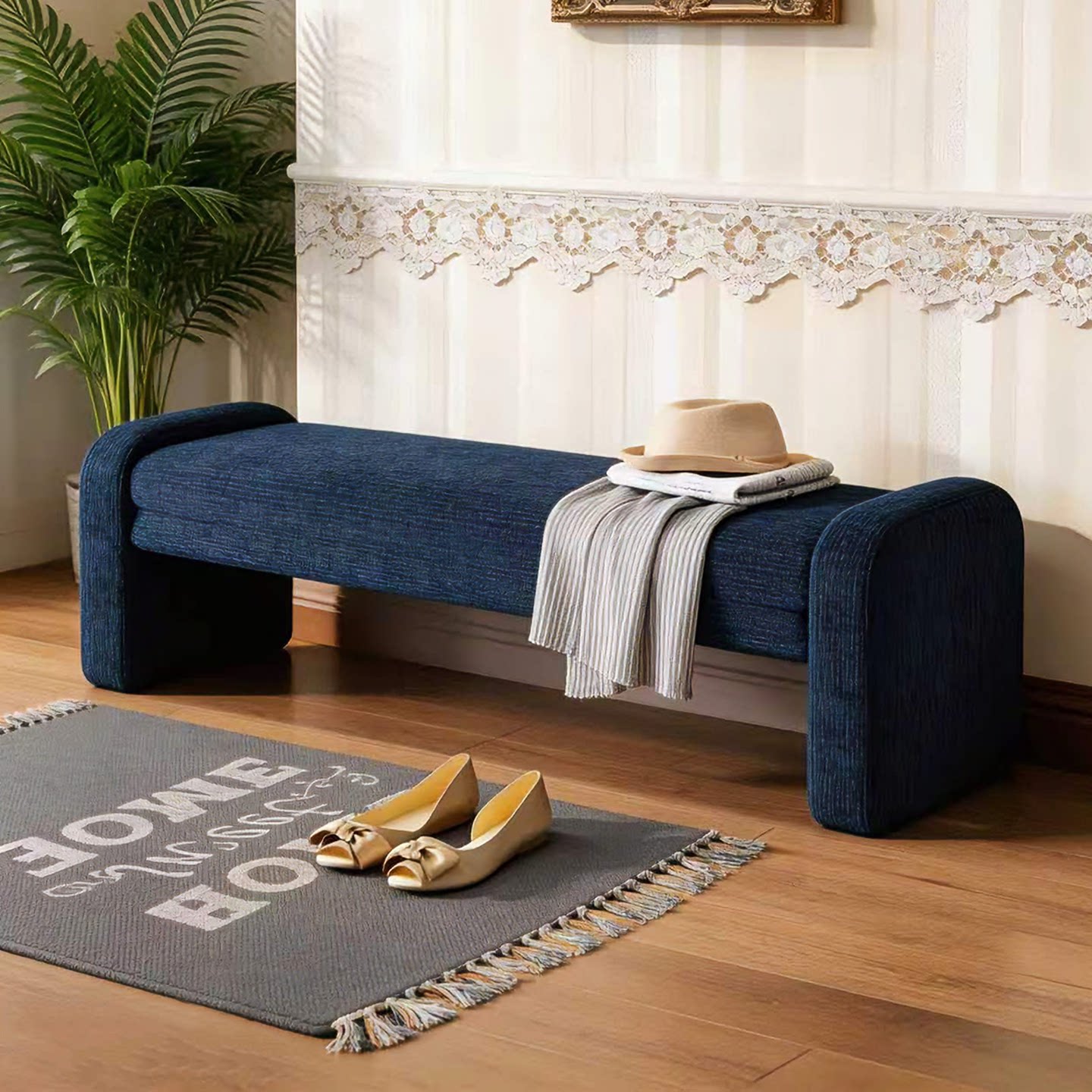 设计师换鞋凳门口家用长条凳沙发衣帽间试衣凳子床榻床尾凳主卧室