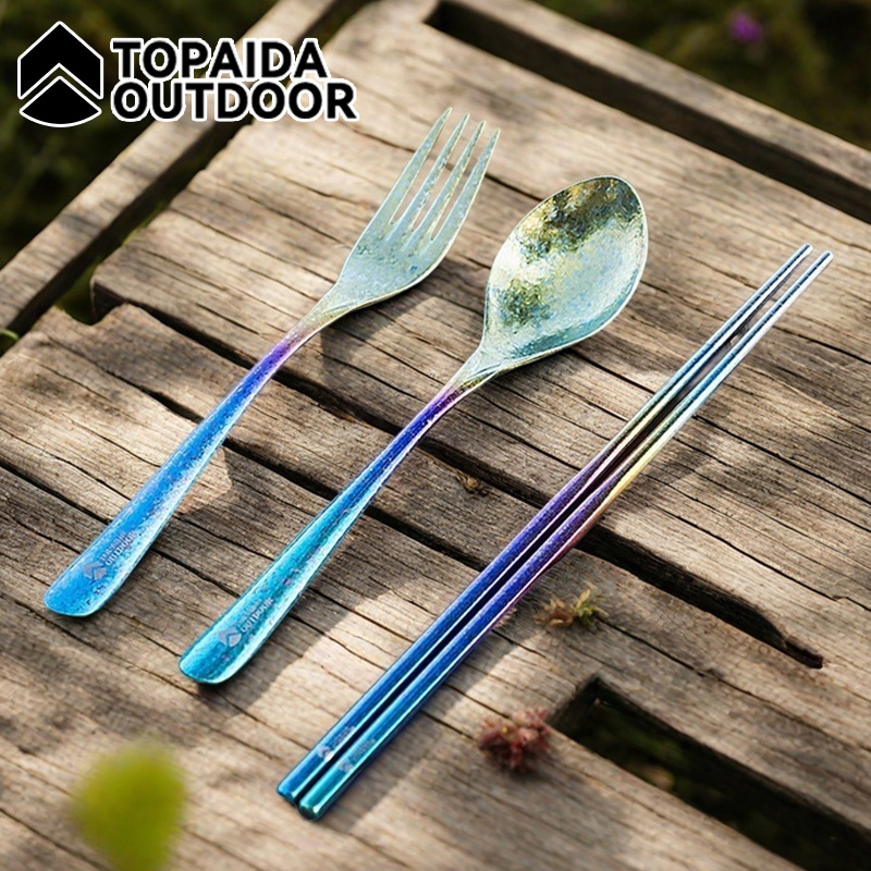 户外纯钛勺叉筷子餐具套装