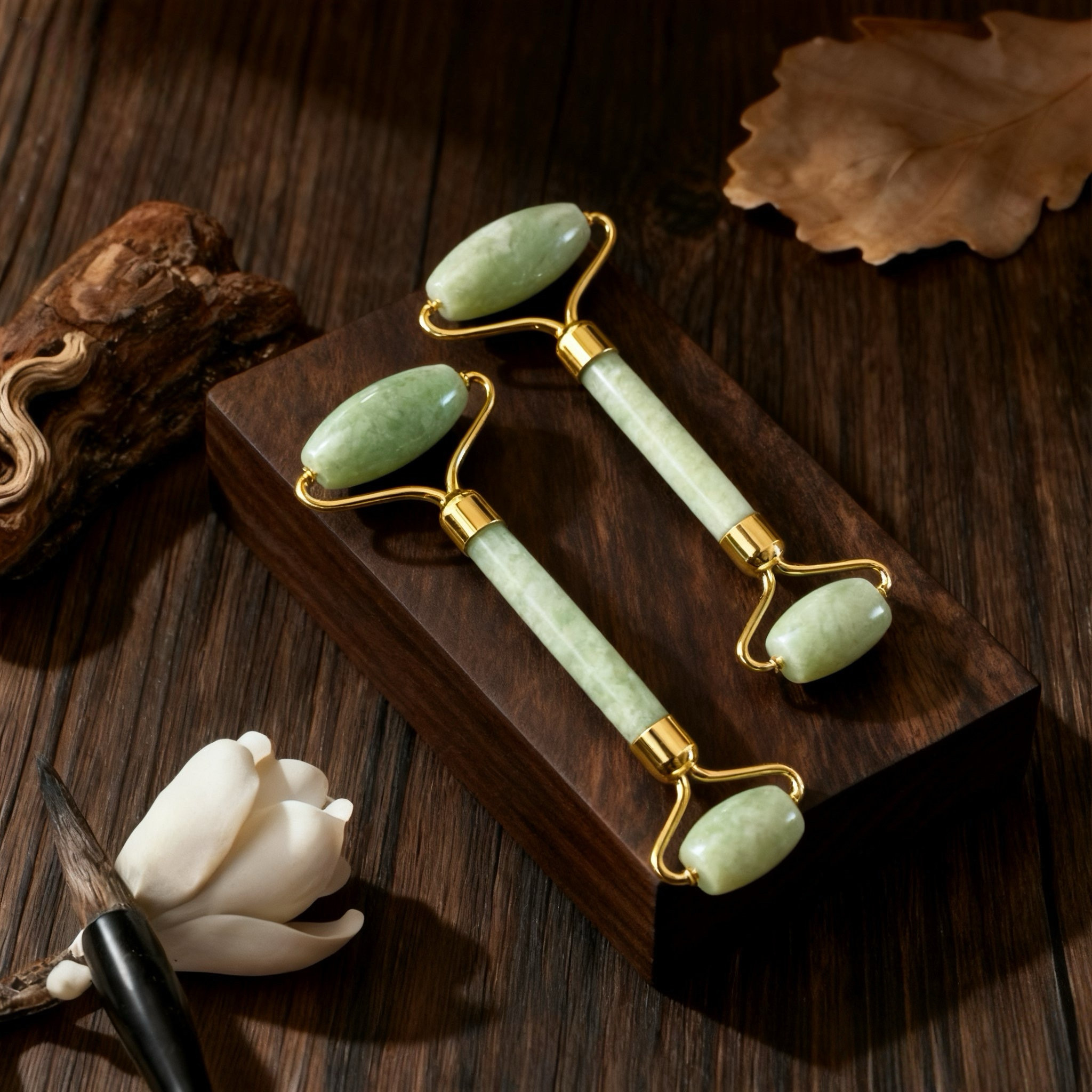 岫玉石脸部按摩器面部提拉紧致女手动玉推脸滚轮小v脸美容仪神器