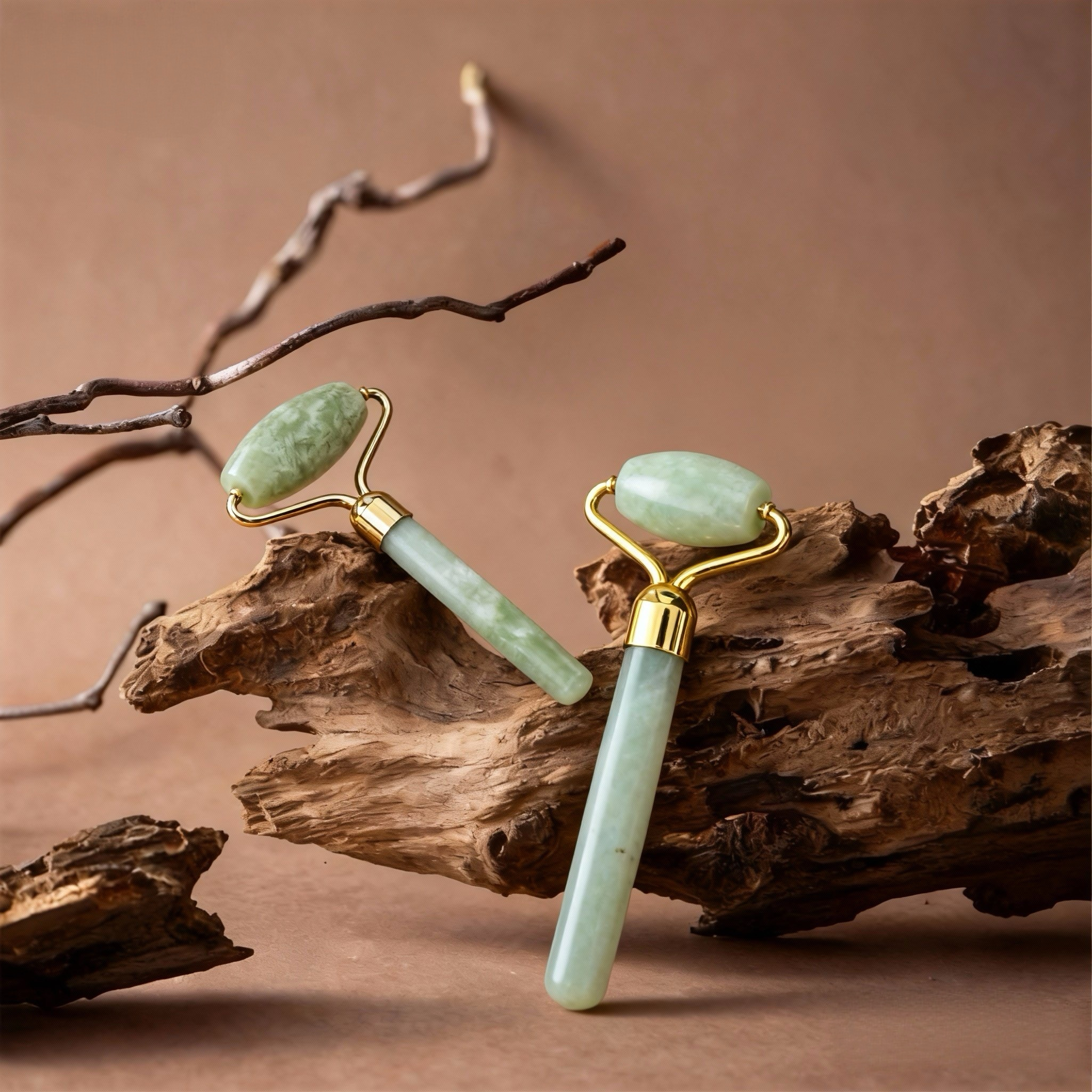 天然岫玉石脸部滚轮按摩器眼部拨筋美容提拉紧致V脸玉推脸瑕疵款