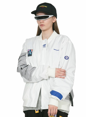 OBSERVER 春季潮牌宇航员撞色贴布夹棉机能MA1飞行夹克男女外套