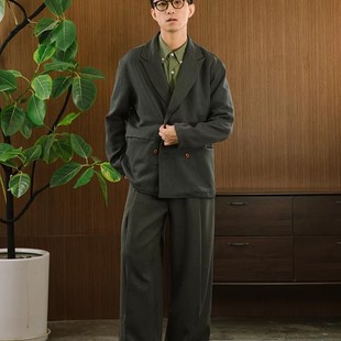 2025A Double Breasted 外套 DAKYAM 复古重磅双排扣西装 达人