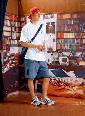 ANB2024春夏 / 褶皱肌理面料薄款机能短裤（军绿/浅卡其/灰蓝色）