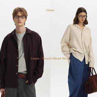【天丝亚麻混纺】Unvesno(UN)无刺挠感老钱row风慵懒抗皱休闲衬衫