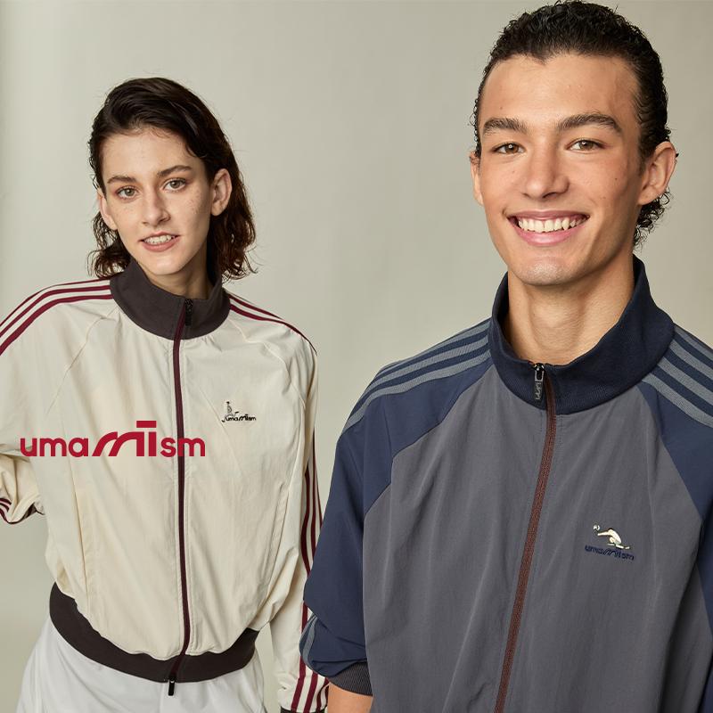 UMAMIISM撞色拉链小立领运动夹克