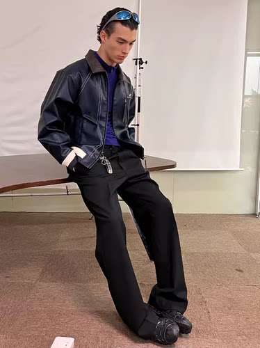 UMAMIISM垂感堆积宽松直筒西裤