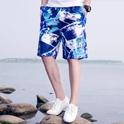 Quần short nam mùa hè giản dị quần lỏng năm quần mỏng Phần Hàn Quốc của thương hiệu thủy triều ngụy trang quần thể thao bãi biển quần áo nam - Quần tây thường