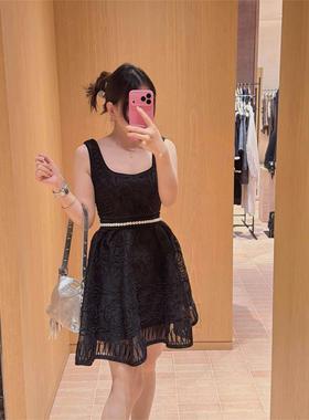 CI代购M家26春夏花卉刺绣方领短款吊带收腰短连衣裙MFPRO04597