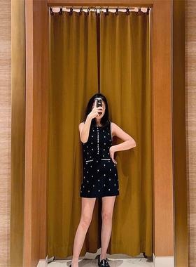 CI代购S家26春夏珠饰边刺绣水钻无袖针织背心短款SFPPU02752