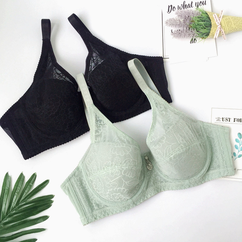 夏季超薄款文胸无海绵性感蕾丝透气胸罩大胸显小全罩杯内衣女包邮