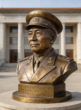 王震将军铸铜户外景区雕塑摆件