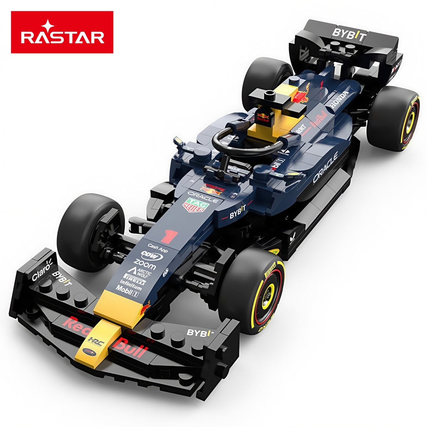 红牛拼装积木车F1赛车玩具礼物