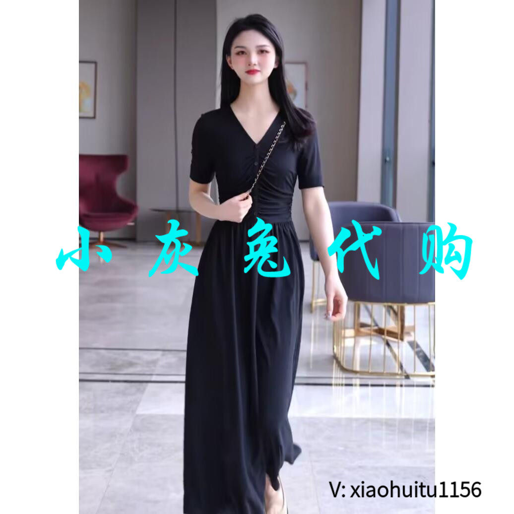 小灰兔正品代购V领短袖连衣裙