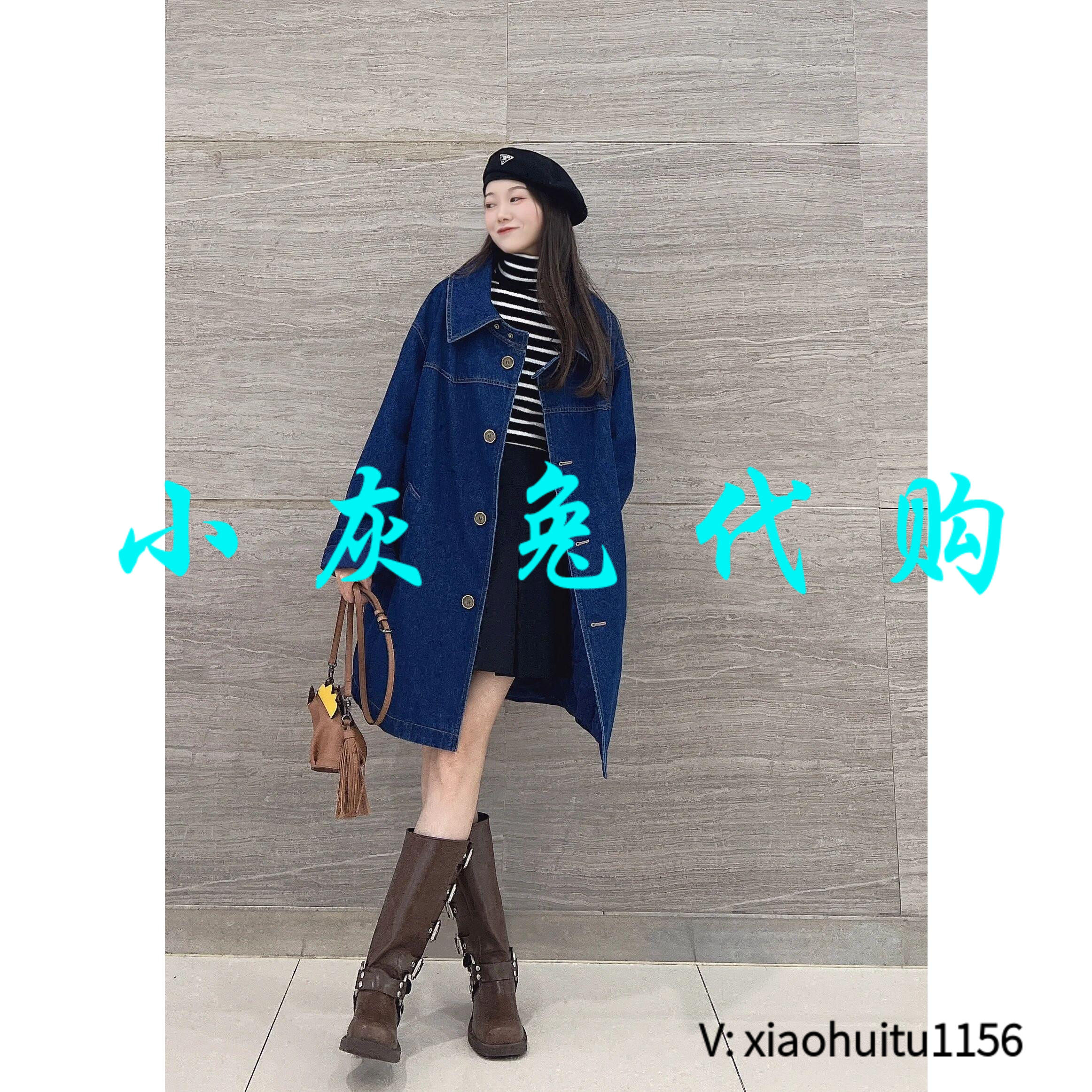 小灰兔正品代购夹棉牛仔外套
