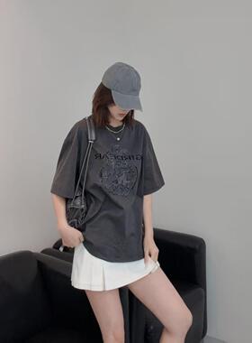 小灰兔专柜正品代购2026夏季新款灰色印花亮片T恤130092-11193DM