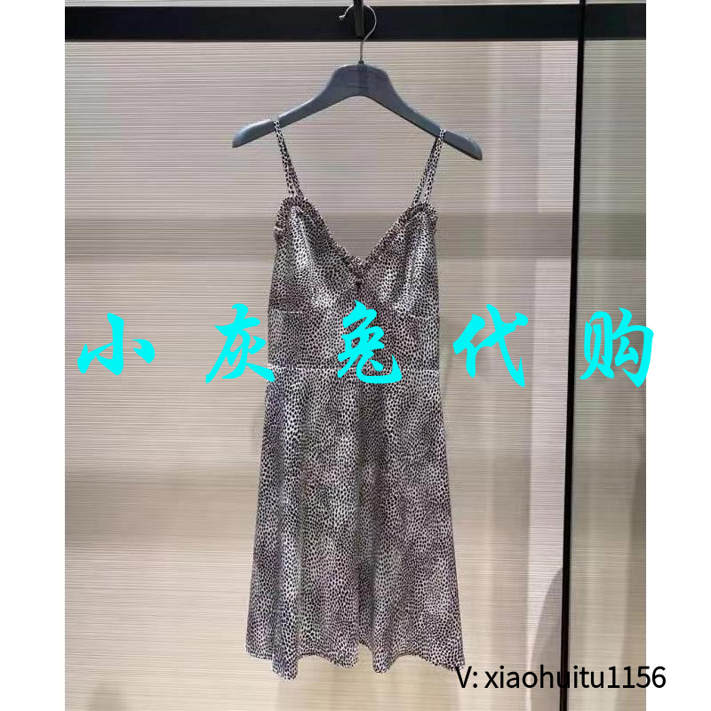 小灰兔正品代购豹纹吊带连衣裙