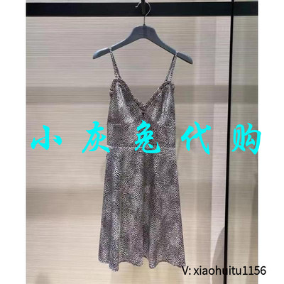 小灰兔正品代购豹纹吊带连衣裙