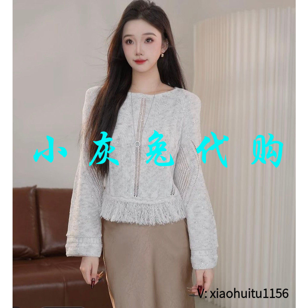 小灰兔专柜正品代购设计感白色时尚气质短款蕾丝法式上衣538124