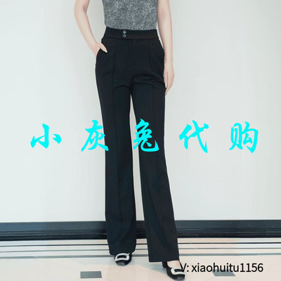 小灰兔专柜正品代购2025春装新款黑色休闲微喇长裤110027-2055211