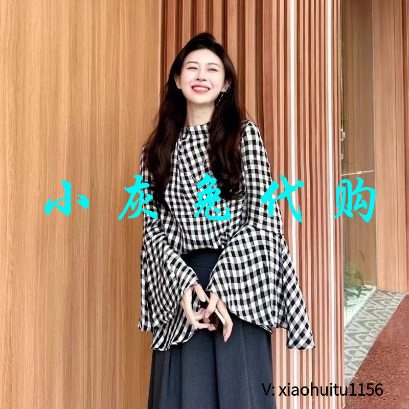 小灰兔专柜正品代购2026款喇叭袖两件套衬衫1301014-1K17521-001
