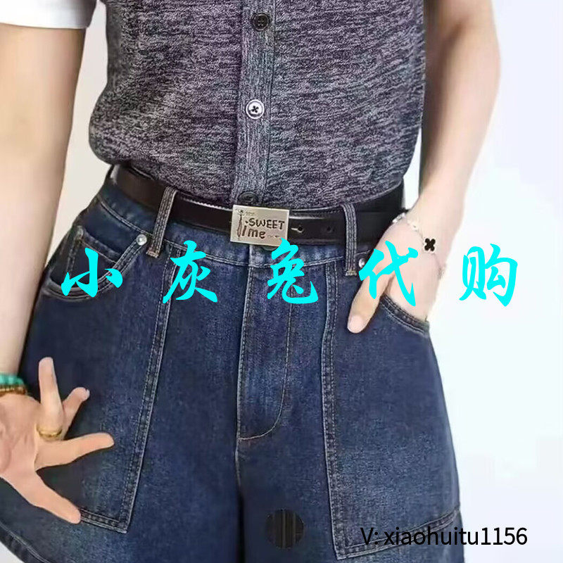 小灰兔专柜正品代购黑色字母铜扣腰带590044-9Y10311现货1-4码