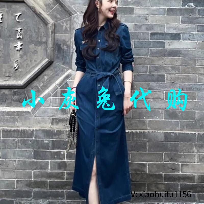 小灰兔专柜正品代购2026秋冬款牛仔腰带长裙1500556-4243652-001