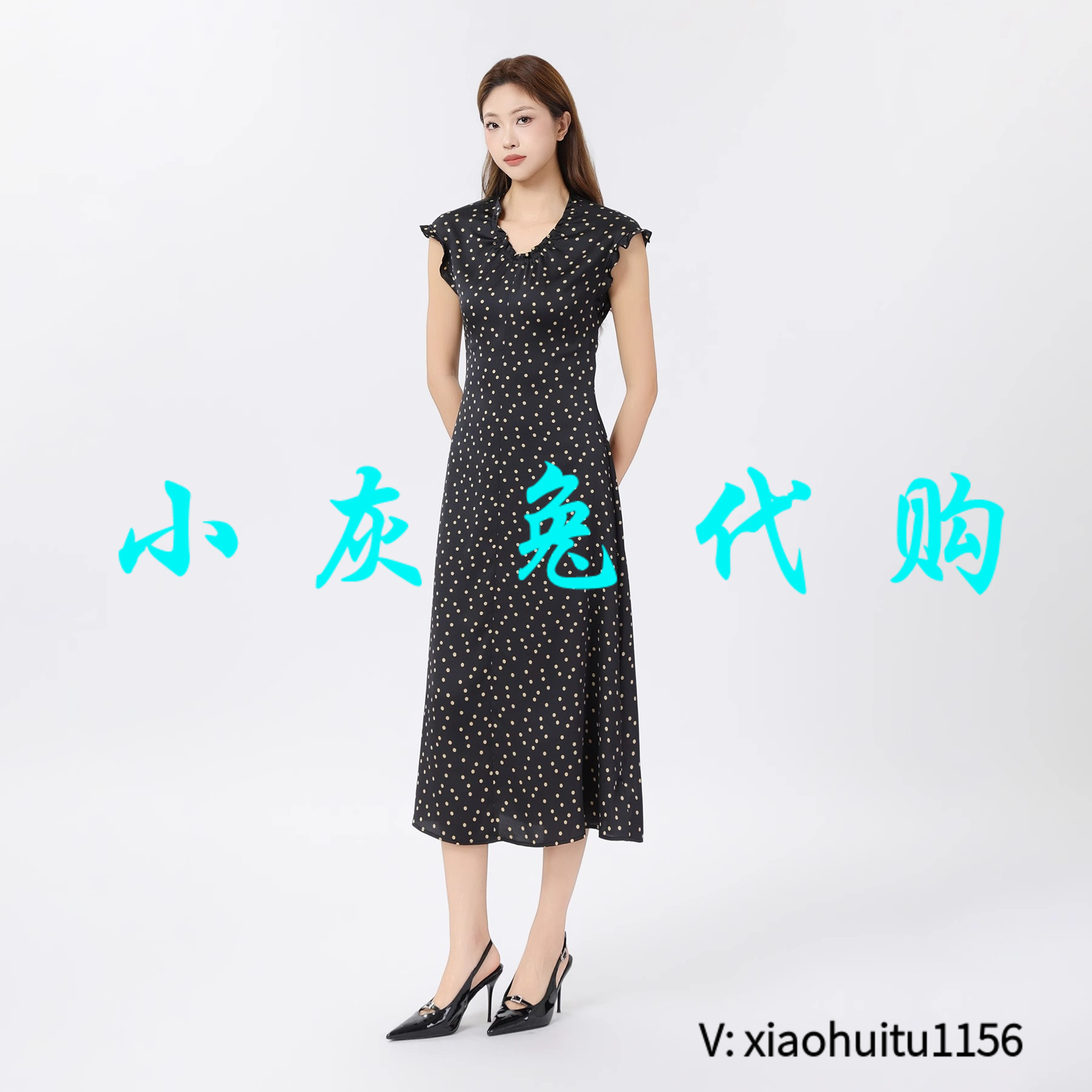 小灰兔专柜正品代购2025夏季新款短袖连衣裙显瘦女550009-2073011