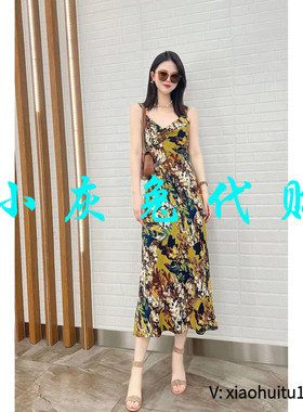 小灰兔专柜正品代购2025夏装印花吊带连衣裙5500456-2A03039-001