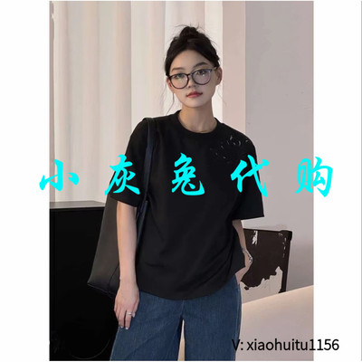 小灰兔专柜正品代购2026夏装新款宽松百搭圆领上衣短袖T恤530088