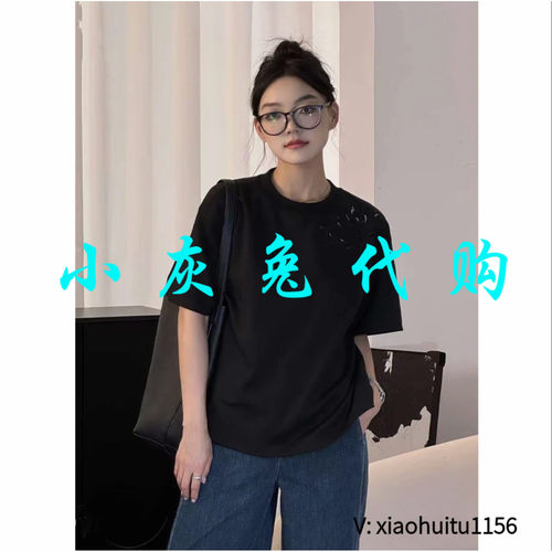 小灰兔专柜正品代购2026夏装新款宽松百搭圆领上衣短袖T恤530088