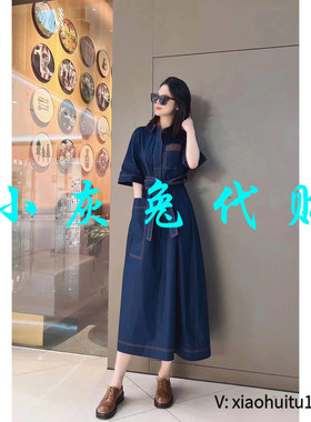 小灰兔专柜正品代购2025夏装短袖韩版连衣裙5500439-2A05652-001