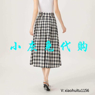 小灰兔专柜正品代购2026夏季格子半身裙长裙1200375-1K17221-001