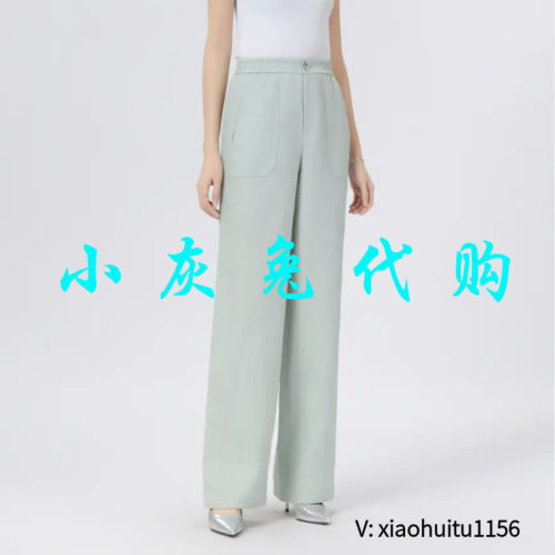 小灰兔专柜正品代购2025新款亚麻直筒休闲长裤女510052-2036589
