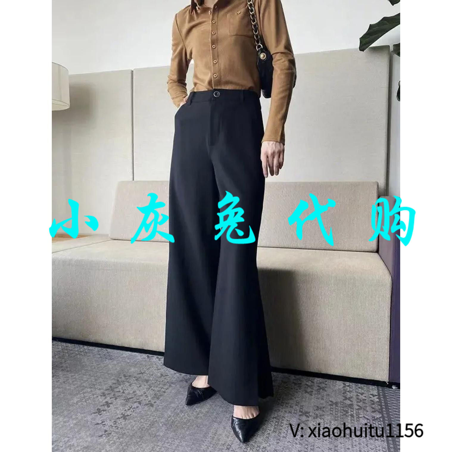 小灰兔正品代购阔腿长裤羊毛