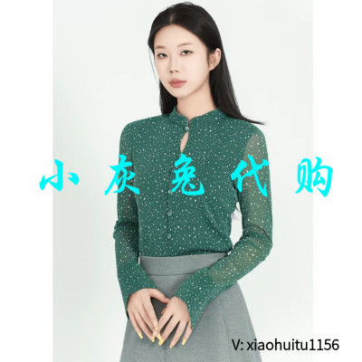 小灰兔专柜正品代购2026夏新款网纱国风衬衫1301057-2A22449-001