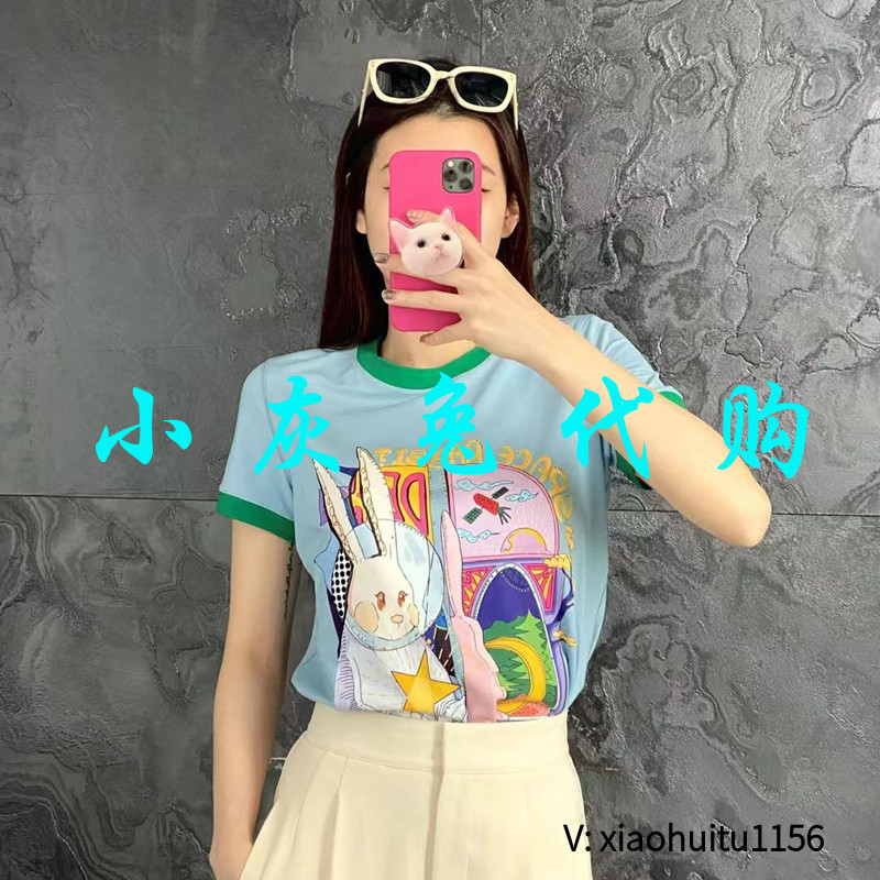 小灰兔正品代购兔子印花短袖T恤