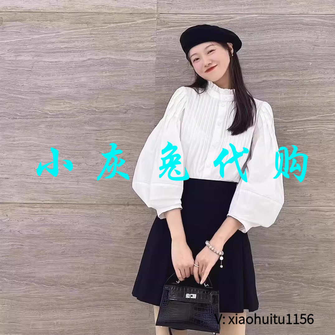 小灰兔正品代购立领灯笼袖衬衫