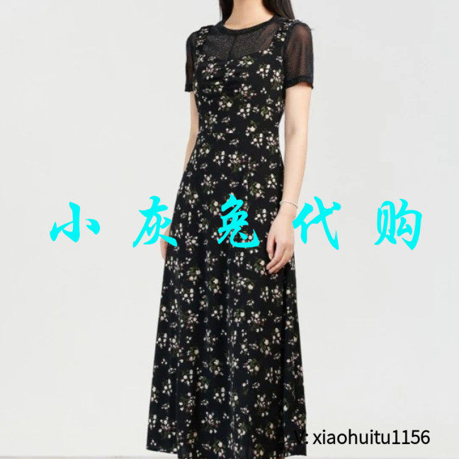 小灰兔专柜正品代购2026夏款碎花露背吊带连衣裙150028-2A70211