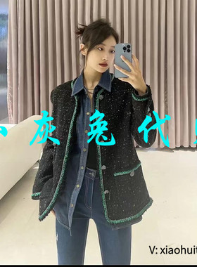 小灰兔专柜正品代购2025秋装毛呢小香风外套1400660-4A41711-001