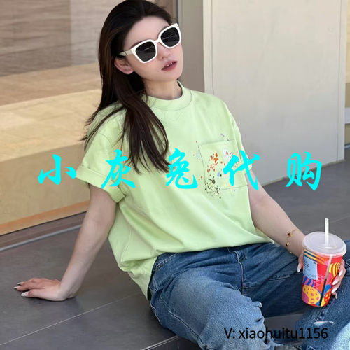 小灰兔正品代购专柜同款2026夏季新款短袖口袋印花百搭T恤530088