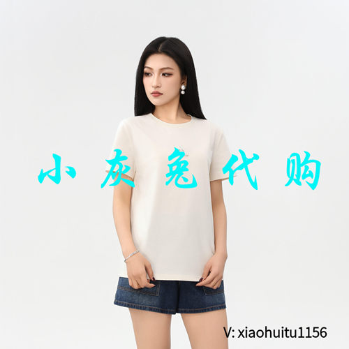 小灰兔专柜正品代购2026夏季新款圆领休闲白色短袖T恤衫530082