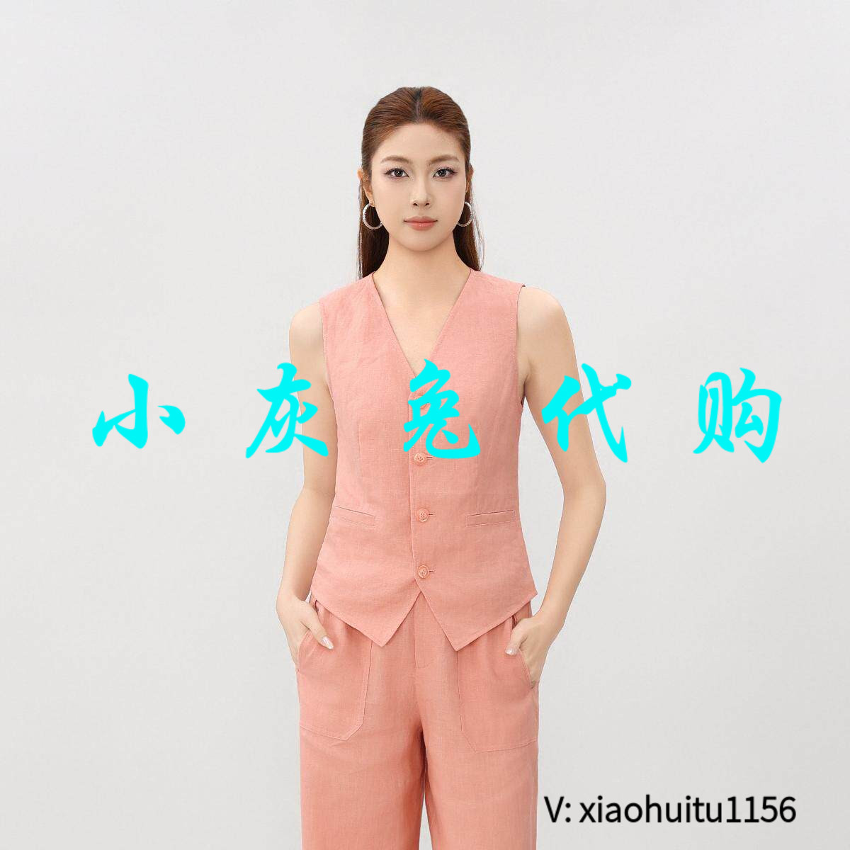 小灰兔专柜正品代购2026夏季新款修身亚麻外套女装5400870