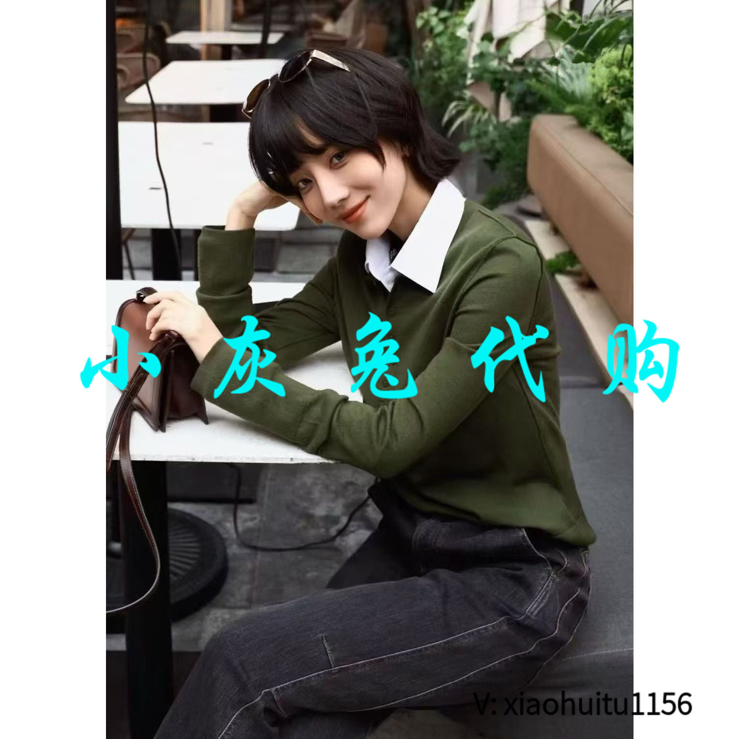 小灰兔专柜正品代购新款休闲开领套头针织毛衣 538102-4T09839