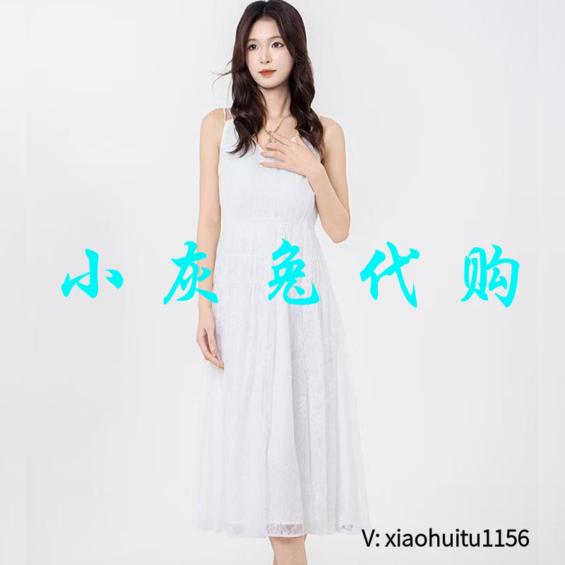 小灰兔专柜正品代购2026夏装时尚气质法式浪漫吊带连衣裙5500493