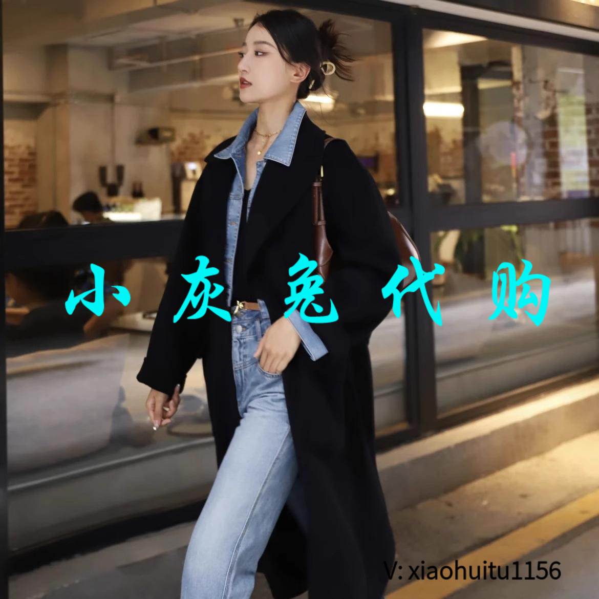小灰兔专柜正品代购2025秋冬羊毛双面呢大衣1400640-3025111-001