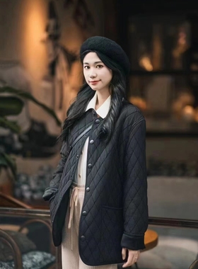 小灰兔专柜正品代购2025秋冬轻薄菱格棉服女1400742-4K20011-001