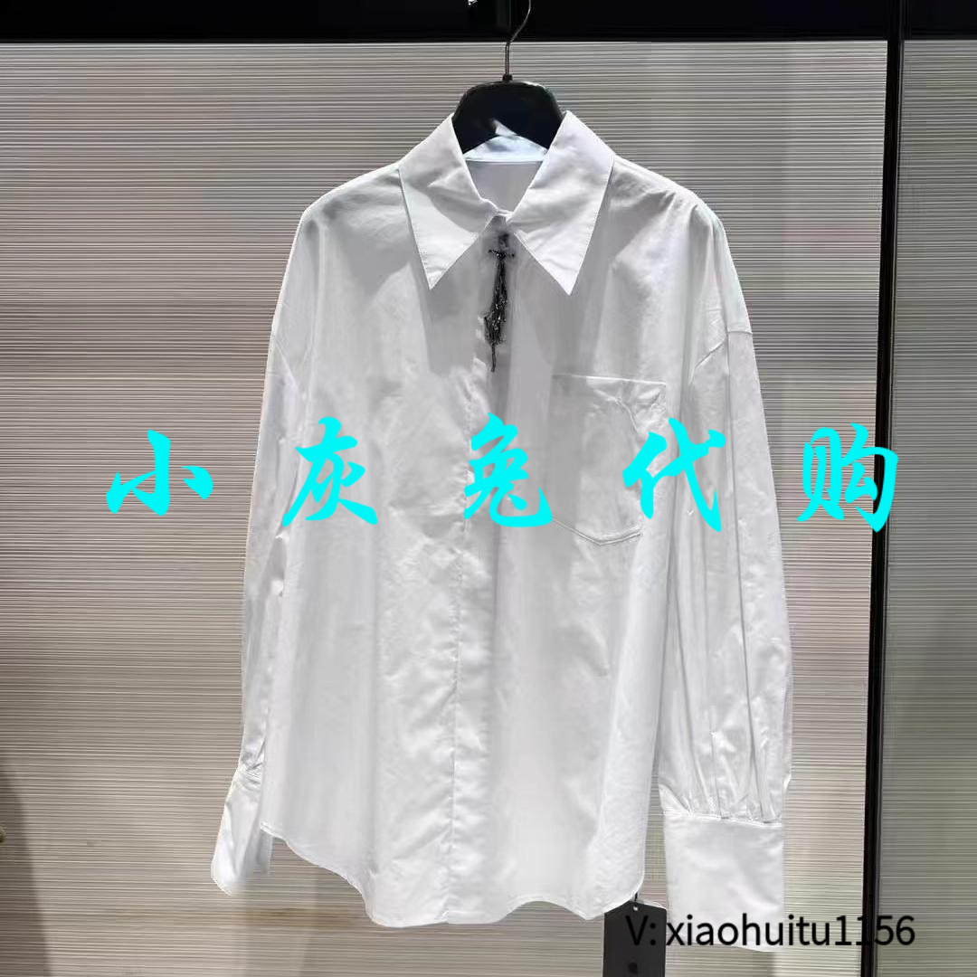 小灰兔专柜正品代购2026春款时尚百搭纯色灯笼袖长袖衬衫女530052