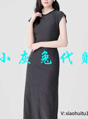 小灰兔专柜正品代购修身波点短袖连衣裙长裙5500454-1S13511-001