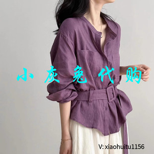 棉麻长袖 2025秋季 衬衫 外套1306630 小灰兔专柜正品 1C2630 代购